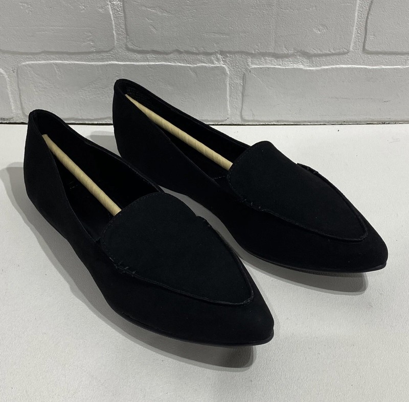 NEW - JustFab - Cambell - Black Caviar Flats - Size 7.5
