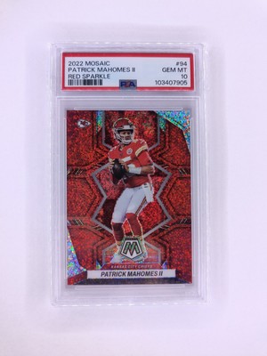 Patrick Mahomes Mosaic Red Sparkle PSA 10 Team Color NFL Kansas City Chiefs 2022
