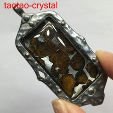 186.6Ct Pallasite Meteorite Pendant Brenham Meteorite Pendant Necklace T2449