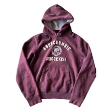 Vintage 90’s Abercrombie & Fitch Large Maroon Reverse Weave Heavyweight Hoodie
