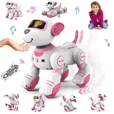 VATOS Remote Control Robot Dog Toy for Kids - Interactive Touch  Follow 17 Fu...