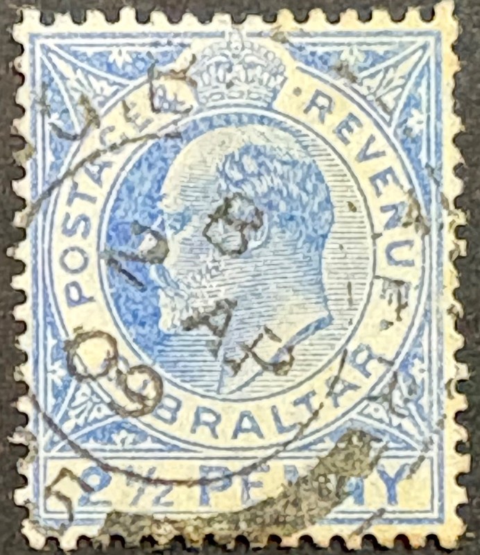 GIBRALTAR, King Edward VII, Scott 55, Ordinary Paper Variety, Used, F-VF