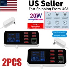 Multi USB 8-Port Fast Desktop Hub Wall Charger Charging Station Quick Charge 3.0