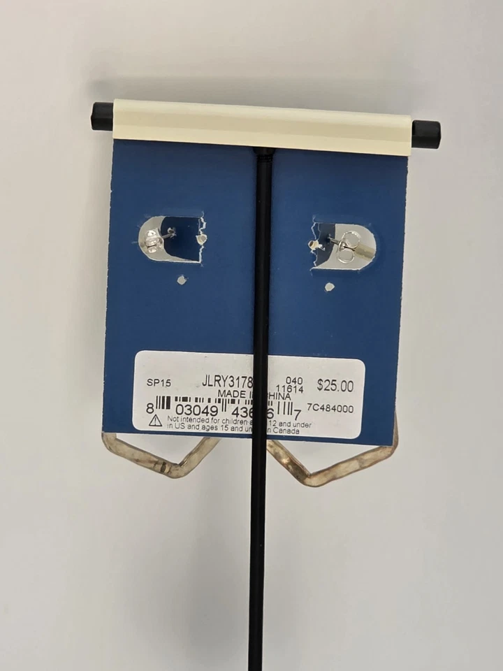 Novo! Brincos geométricos de argola martelada LUCKY BRAND placa de prata GRÁTIS $ENVIO!! - Imagem 3 de 4