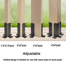 Sturdy Metal Deck Post Base Brackets Adjustable for Secure Structure Support