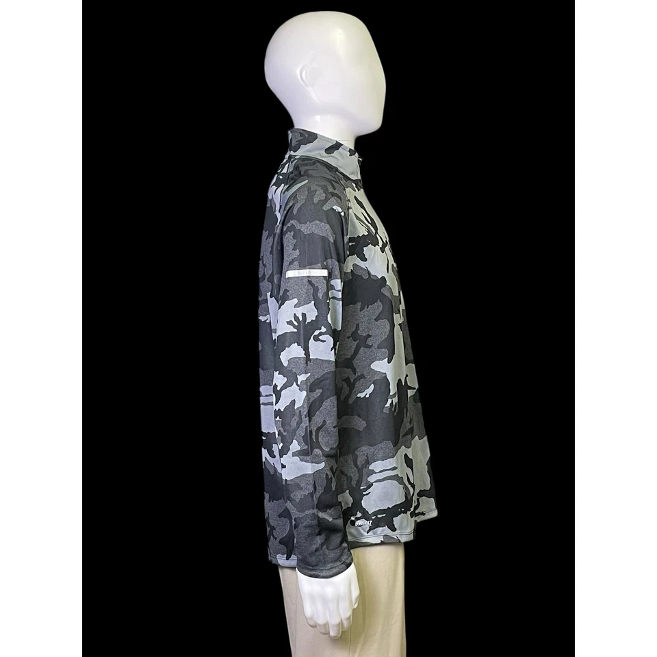 Nike Element Running Dri-Fit Gray Camo 1/4 Zip Pullover Sweatshirt Men Sz Large - Image 3 of 4