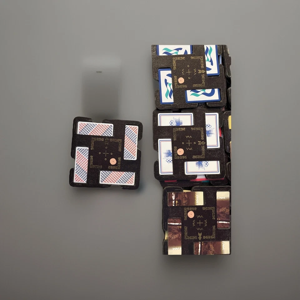 Evy Duplicate Cardboard Bridge Boards With Cards Set Of 16 Vintage - Image 3 of 4