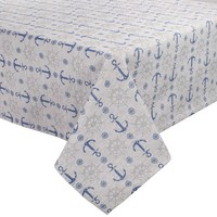 Tischdecke Tafeltuch Unterdecke Anker Seefahrt Hellgrau 130X170 Made In Germany