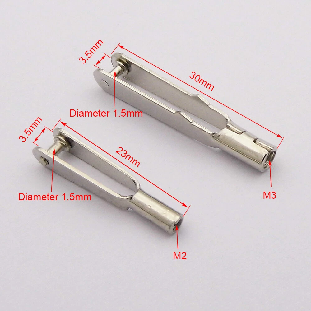 10x Metal Clevis M2 M3 Push Rod Bar Tie Rod End for Fix Wing RC Airplane Servo