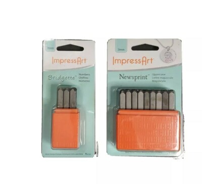 Impressart Basic Bridgette Uppercase Letter / Numbers Metal Stamp Set 3mm 