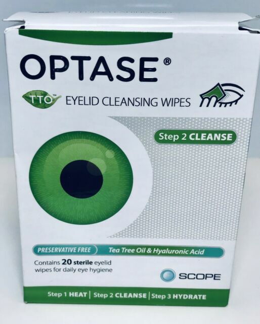 Optase TTO Eyelid Cleansing Wipes Step 2 Cleanse 20 Ct Exp 2020 8126