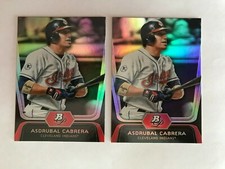 (2) Asdrubal Cabrera Card Lot 2012 Bowman Platinum #95 Washington Nationals