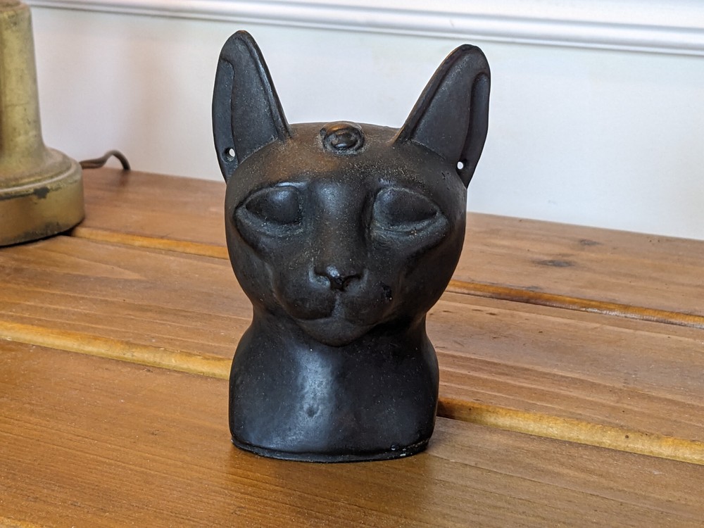 Vintage MCM Bastet Egyptian Goddess Cat Goddess Museum Replica Bust Statue