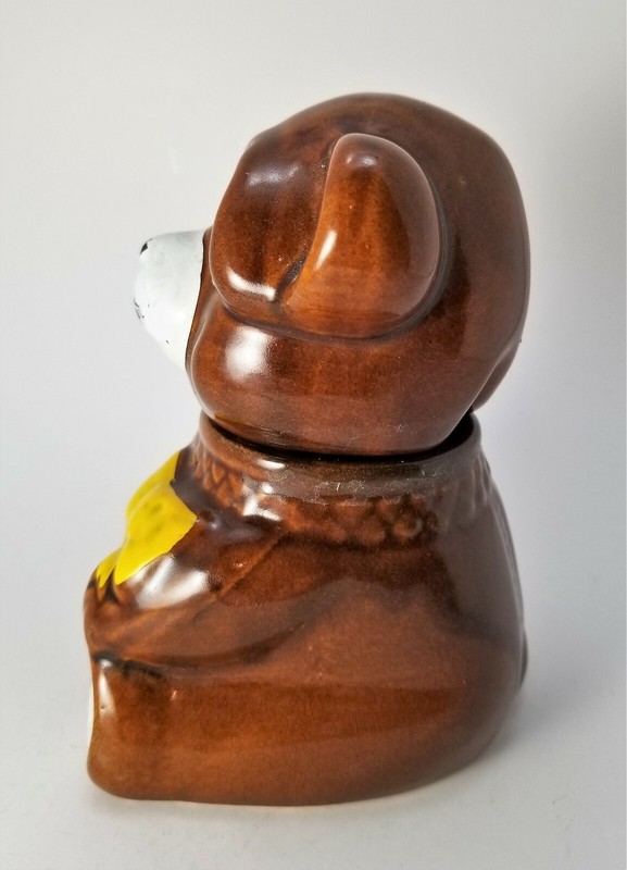 Vintage 1982 Houston Foods Ceramic Honey Pot Bear Sugar Dish Jar Vault