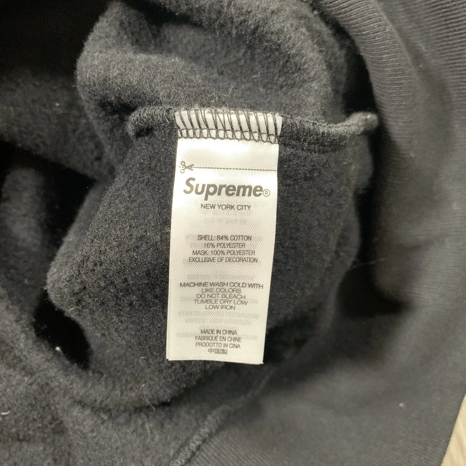 SUPREME Maschera facciale doppio cappuccio full zip con cappuccio FW22 NERO XXL