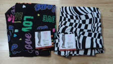 2 For 20 No Boundaries Ankle Leggings Black Geo  Black Love Print Medium 7-9 