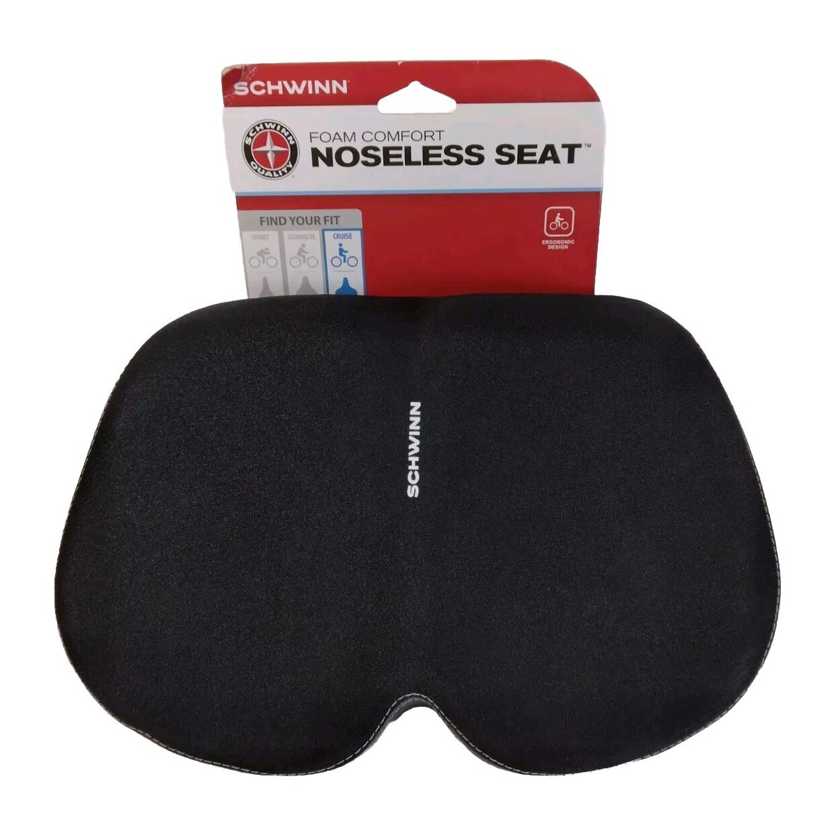 Schwinn Cruiser Noseless Bicycle Saddle Ergonomic No Pressure Comfort Bike  Seat