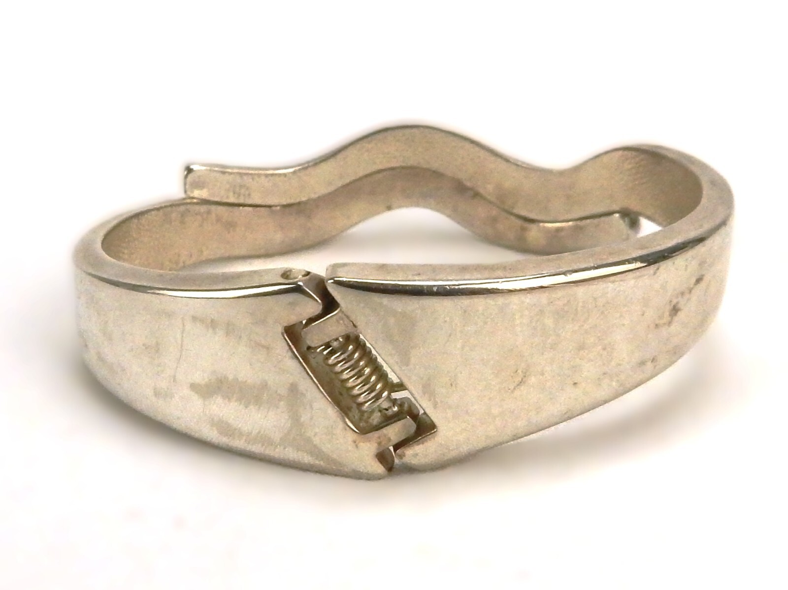 Spring Hing Bangle Bracelet, Wave Stack, Silver T… - image 3