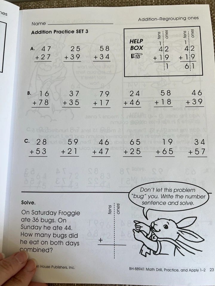 Math Skills Add Subtract Practice Grade 1 - 2 Blackline Workbook Homework - Image 4 of 4