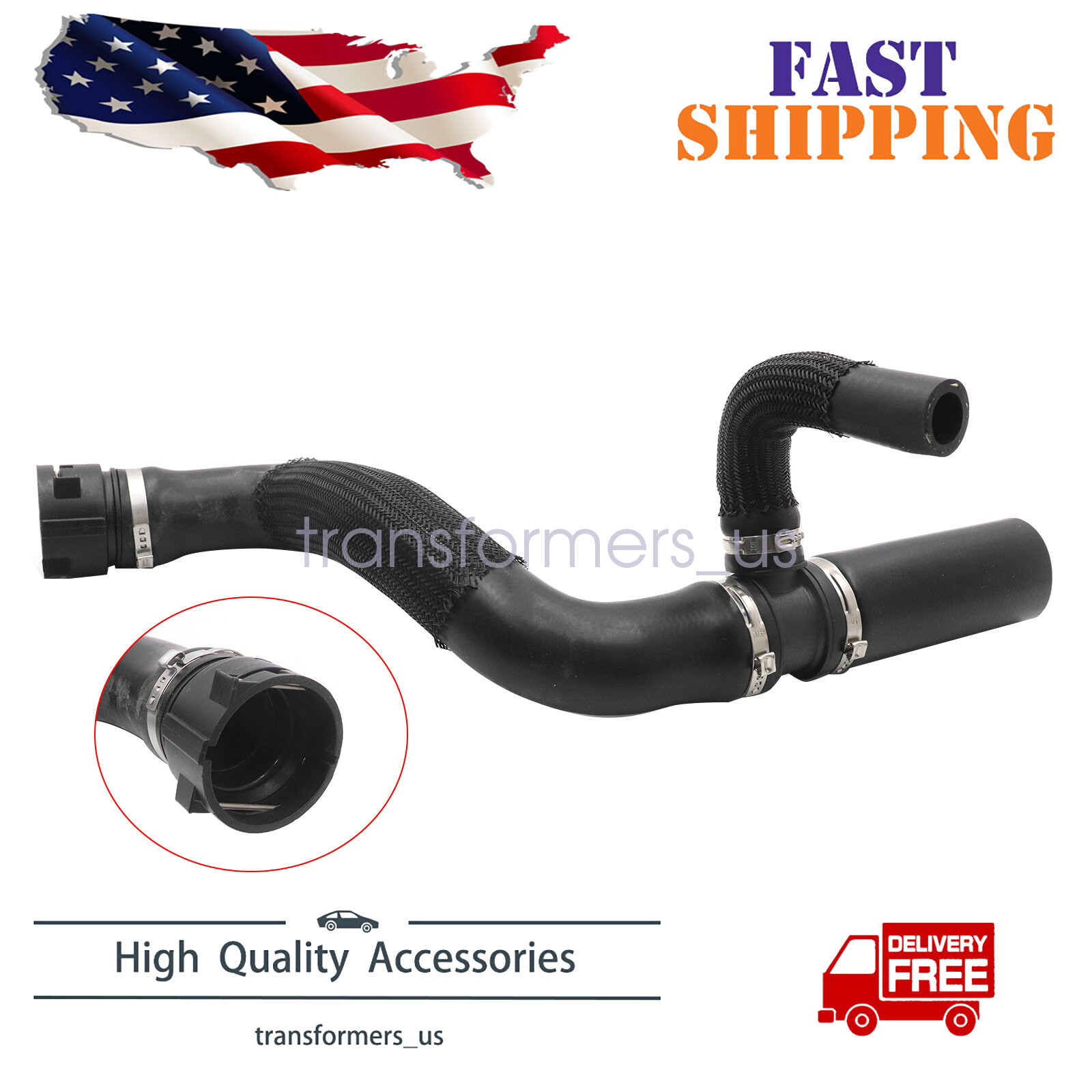 2017-2022 Jeep Compass High-Quality Radiator Inlet Hose 68297843AC OEM Replacement