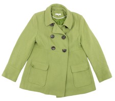 Rocha John Rocha Ladies Wool Mix Lime Green Double Breasted Winter Coat Uk 16
