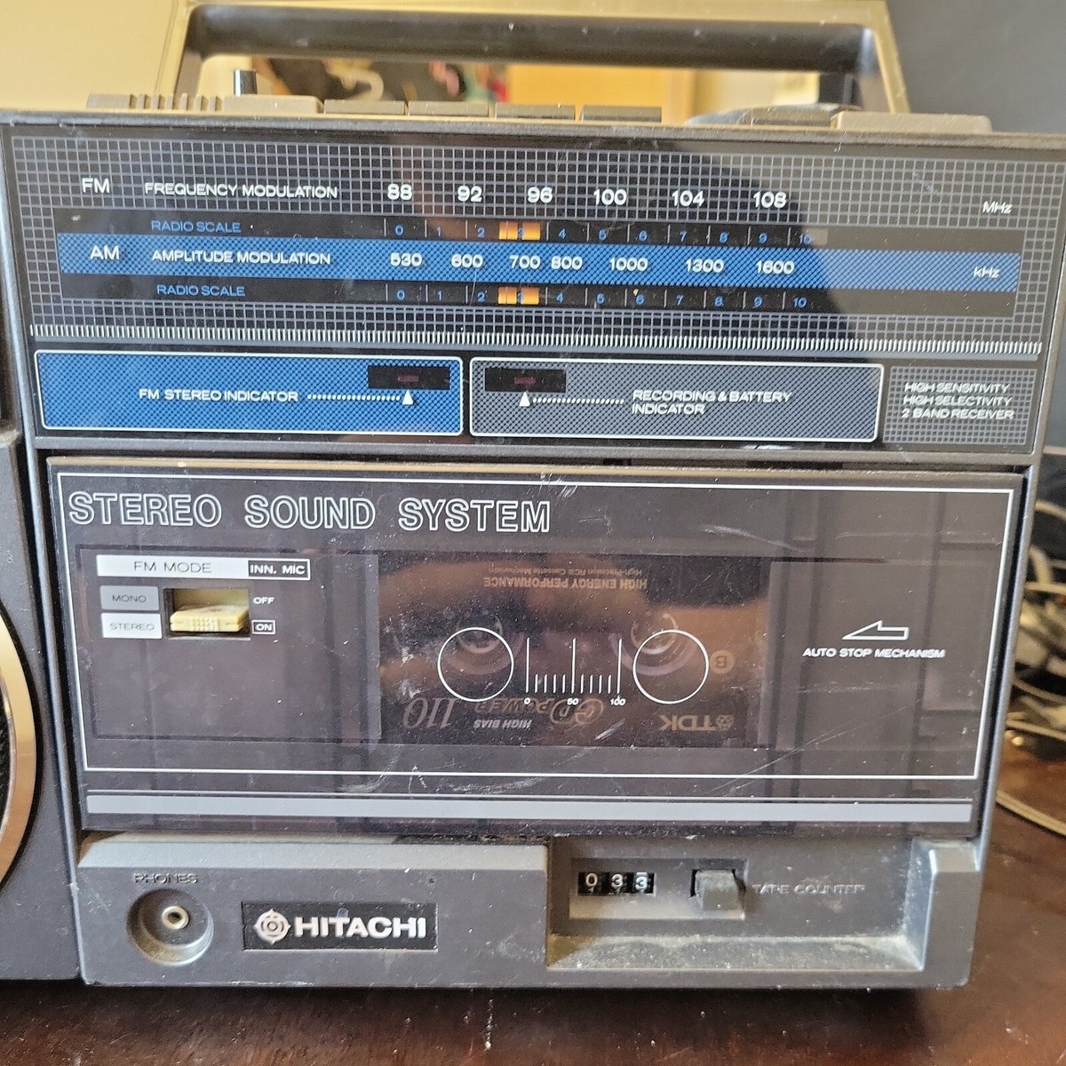 Hitachi TRK-930H Boombox FM/AM Portable Component System Cassette