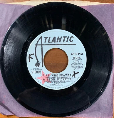 WILSON PICKETT-  FIRE AND WATER, PROMO w/ MONO & STEREO SIDES, 7" 45rpm 1971 - image 1 of 2