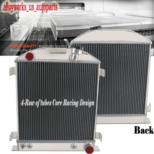 4 Rows Aluminum Radiator For 1928-1932 Ford Model A Chopped GM Chevy V8 ...