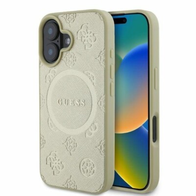 Genuine Guess 4G Ring Magsafe Impact Protection Case Apple iPhone 16 Gold