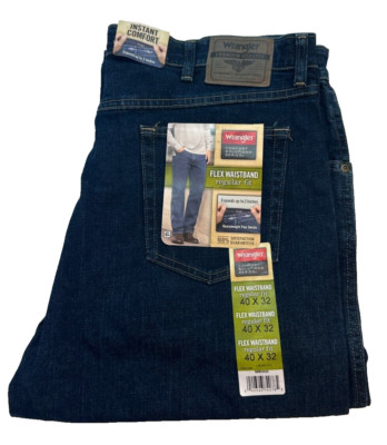 Wrangler Premium Quality Regular Fit Flex Waistband Men's Jeans W40 L32 Blue New
