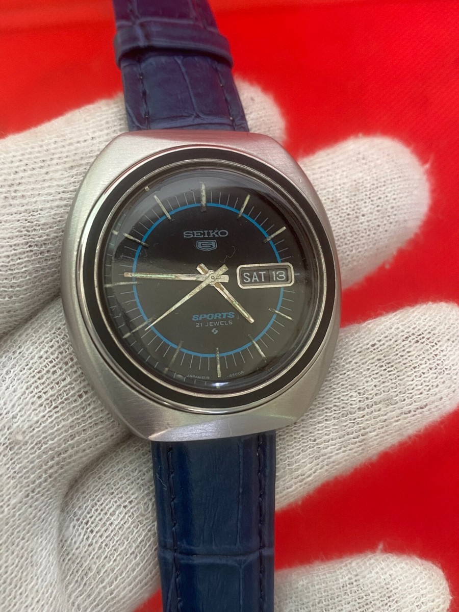 Seiko 5 Sports 6319-8070 Black Dial Vintage Men's Watch | eBay