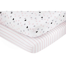 Little Love: Hugs and Kisses Fitted Crib Sheets 2 pack by NoJo