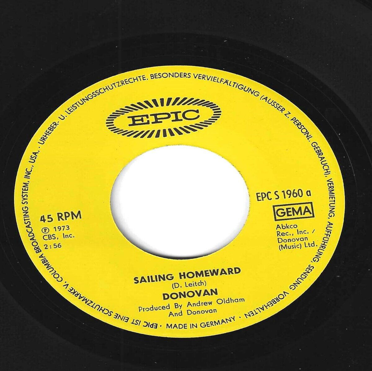 Donovan Sailing Homeward Vinyl,7", 45 RPM, Single eBay