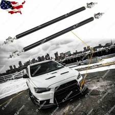 Adjustable Black Front Bumper Lip Splitter Strut Rod Tie Support Bar Spoiler HOT