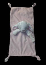 Carter's Baby Bunny Lovey Pink Security Blanket Knotted Rattle Pacifier Holder