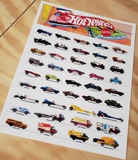 Hot Wheels Poster 1971 - 1972 cars 8 1/2 x 11