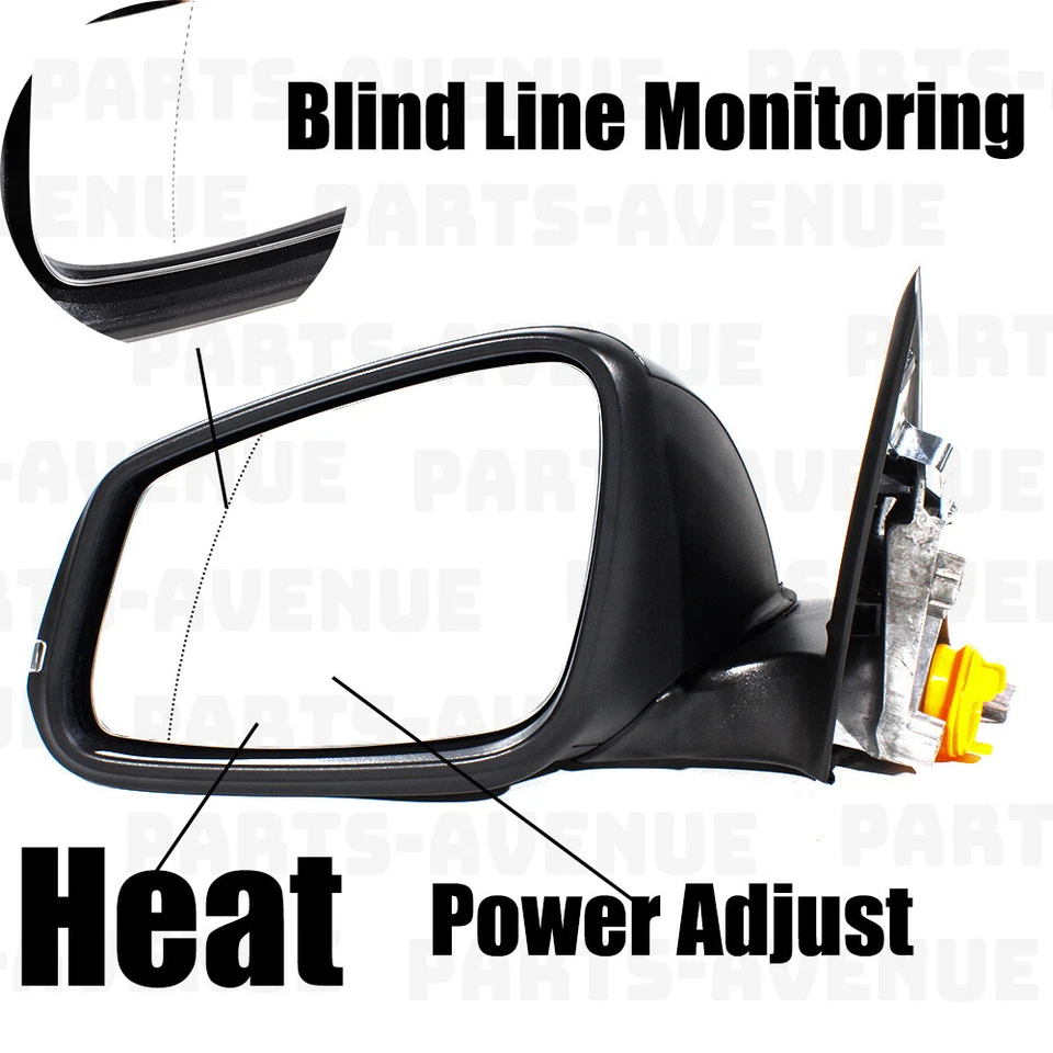 Espejo retrovisor lateral izquierdo negro para BMW F35 BMW 330i 340i 2010-2018 con línea ciega 5 pines Foto 3 de 4