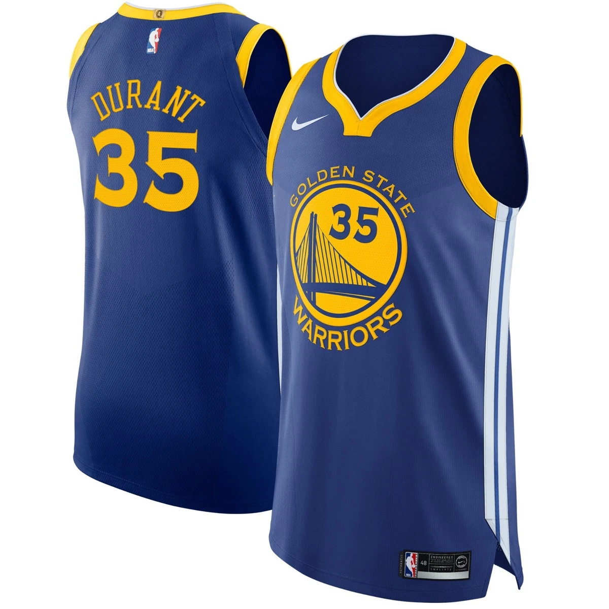 NIKE KEVIN DURANT WARRIORS AUTHENTIC STITCHED JERSEY MEN SZ S 40