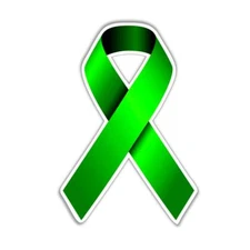 green ribbon mental health awareness ribbon vinyl sticker 71 x 104mm car bumper 
