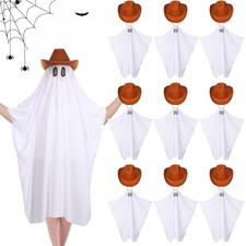 10 Set Group Halloween Ghost Costume Adults White Ghost Sheet Boo Cloak Witch...