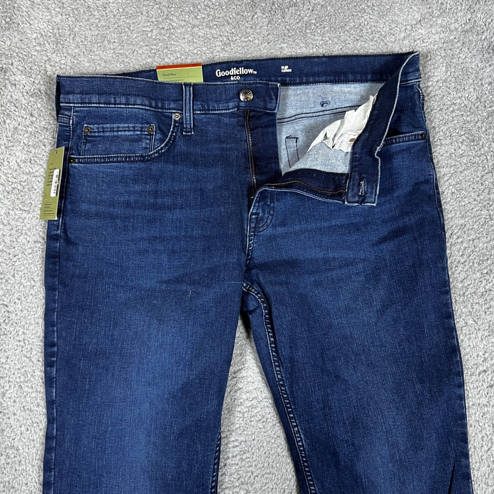 S 40x32 Blue Slim Cenido Dark Wash Denim Casual Formal