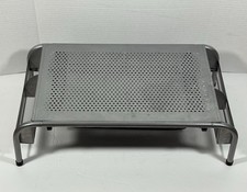 Moniteur simple en métal argenté, imprimante, élévateur pour ordinateur portable, avec tiroir coulissant
