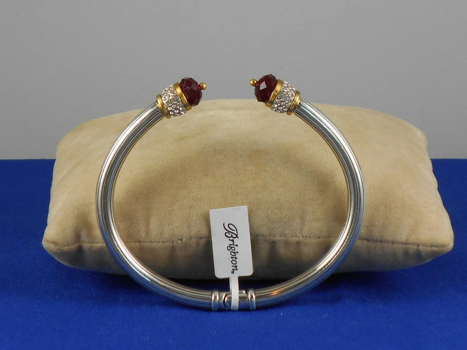 Brazalete Brazalete Brighton Plateado MERIDIANO Cristal Rojo Bisagras JF0146 Foto 3 de 3