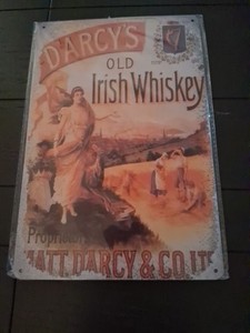 Darcy Old Irish Whiskey 8x12 Reproduction Tin Sign