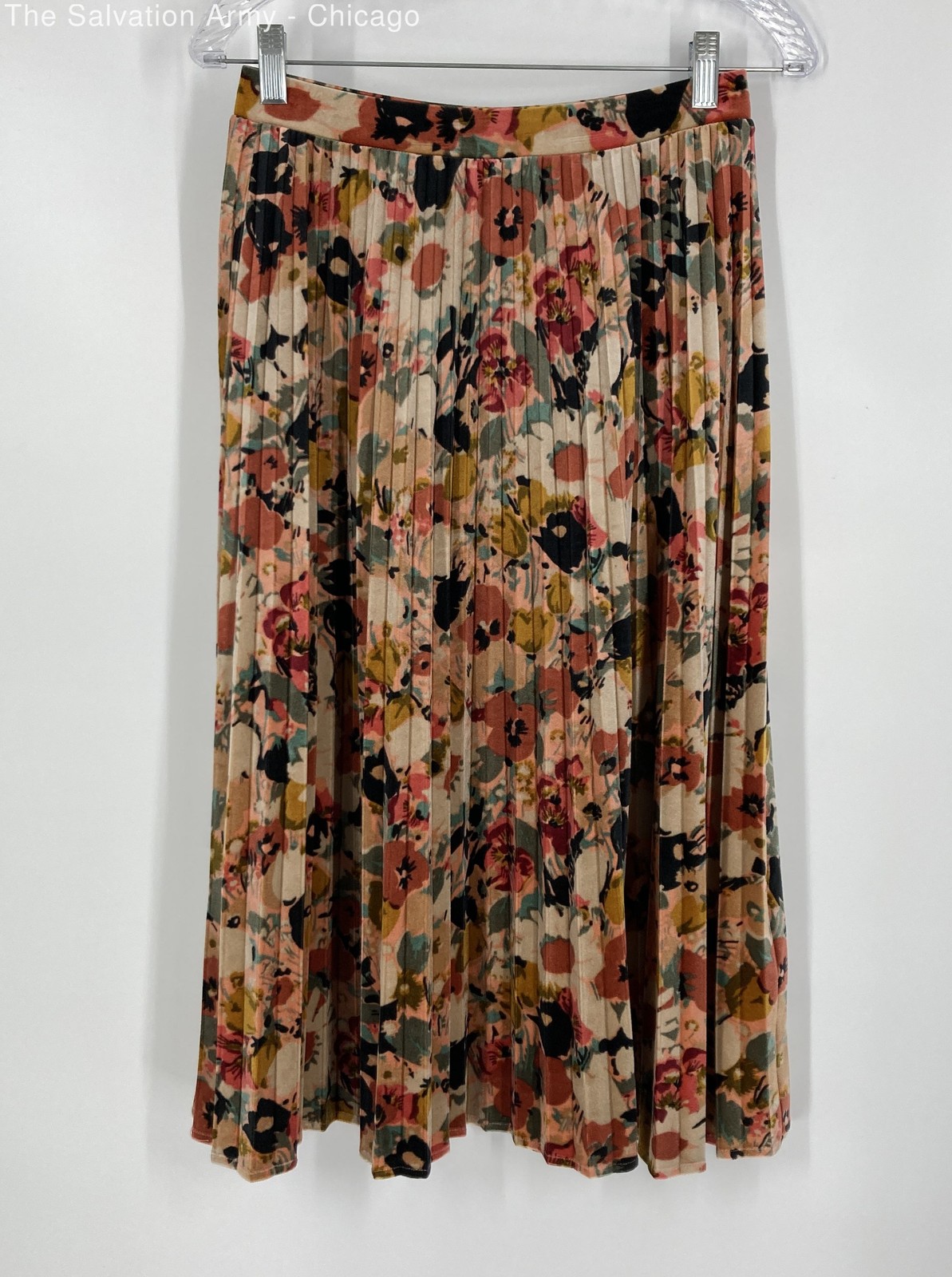 Maeve Womens Multicolor Floral Elastic Waist Casual Pleated Skirt Size XS