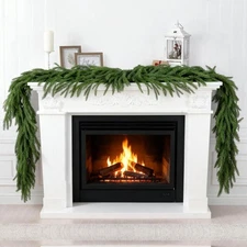 9FT Christmas Garland, Artificial Norfolk Pine Garland, Real Touch Greenery, ...