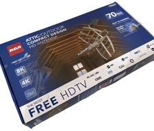 RCA Attic/Outdoor HDTV Antenna Outdoor ANT705E Up to 70-Mile Range, New Open Box