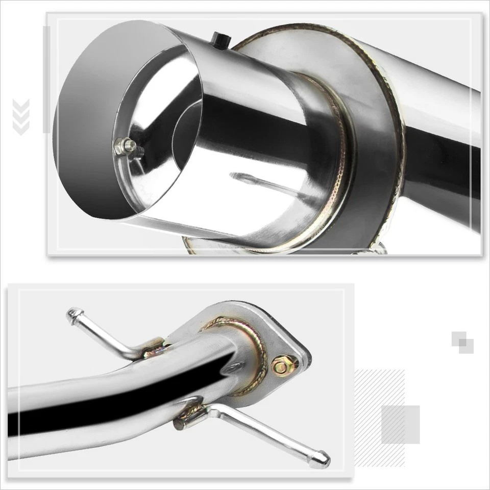 For 01-05 IS300 Altezza XE10 4" Tip Muffler Performance Catback Exhaust System - Image 4 of 4