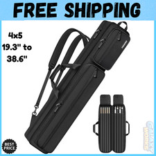Pool Cue Case Pool Stick Case 4X5 with Multiple Pockets Holds 4 Butts 5 Shafts