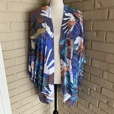 Inoah Plus Art to Wear Cardigan Kimono OS Modern Resort Wear Coastal Casual